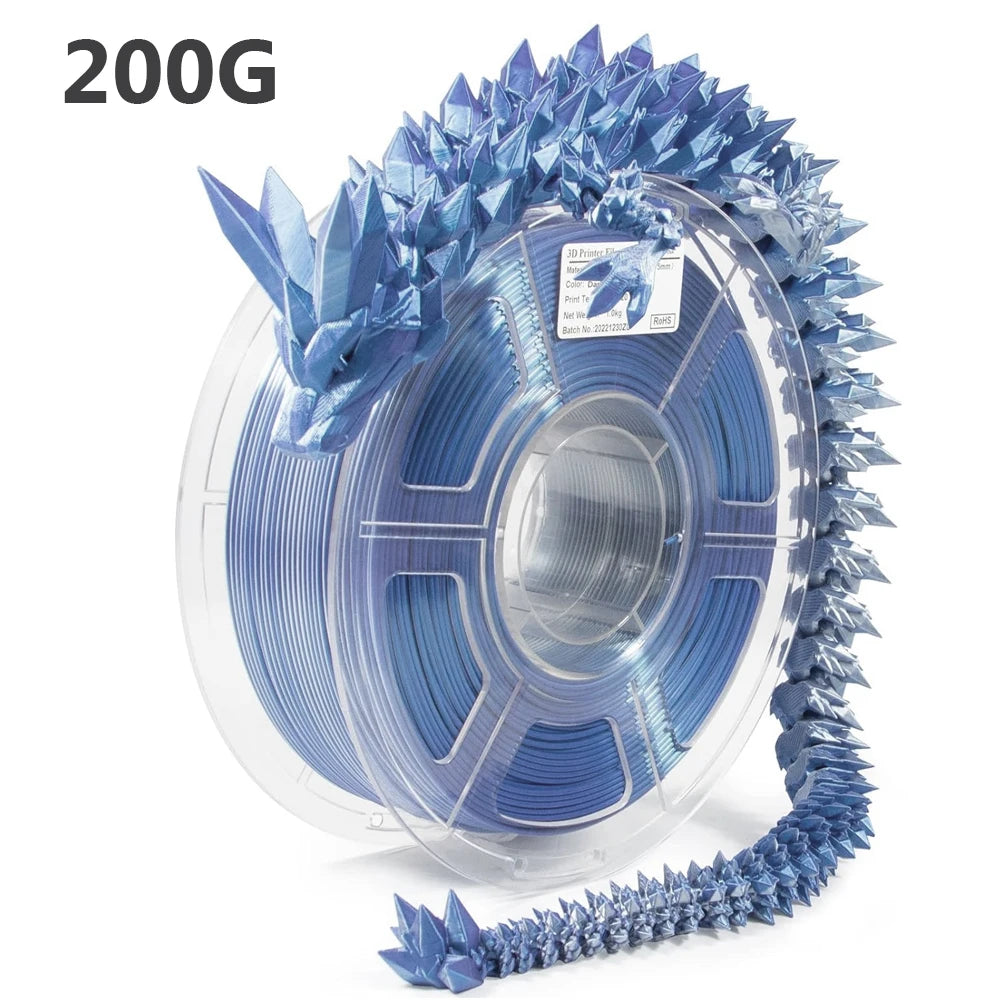 Dual Colour Filament silk PLA Blue silver 1.75MM  1KG