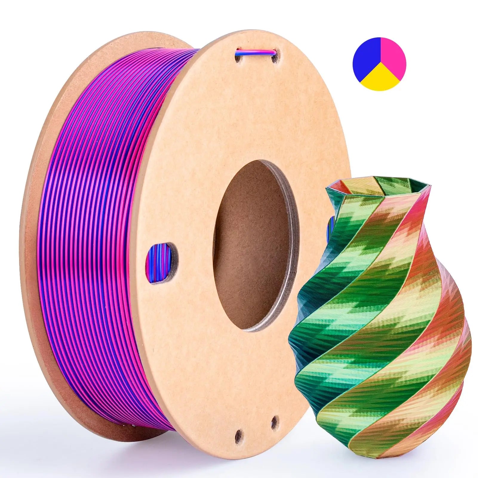 Three color PLA silk filament 250g 1.75mm