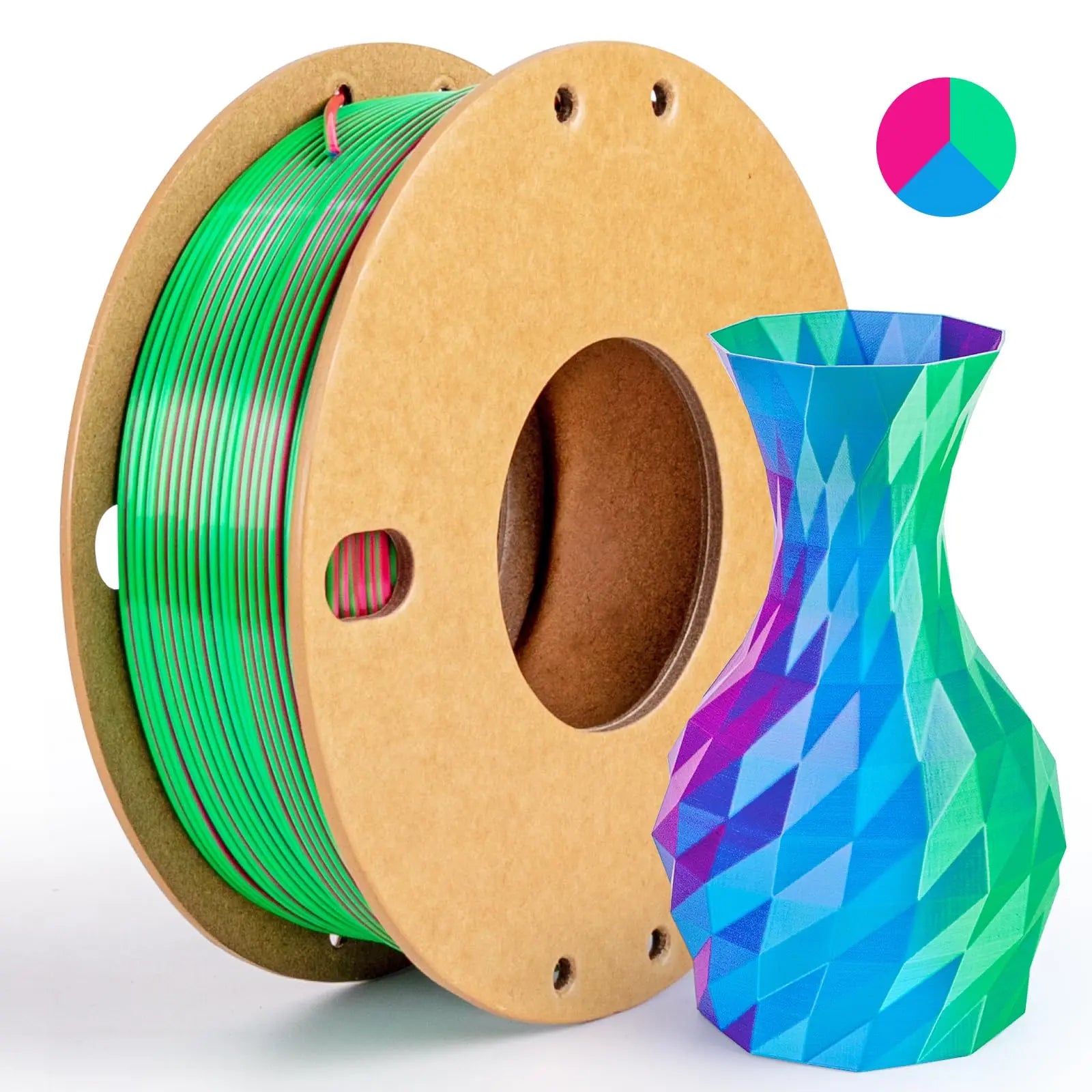 Three color PLA silk filament 250g 1.75mm