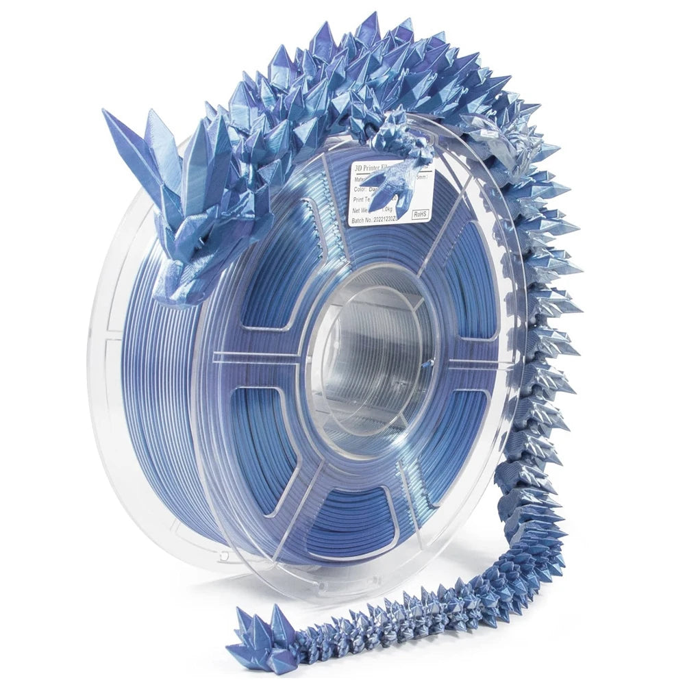 Dual Colour Filament silk PLA Blue silver 1.75MM  1KG