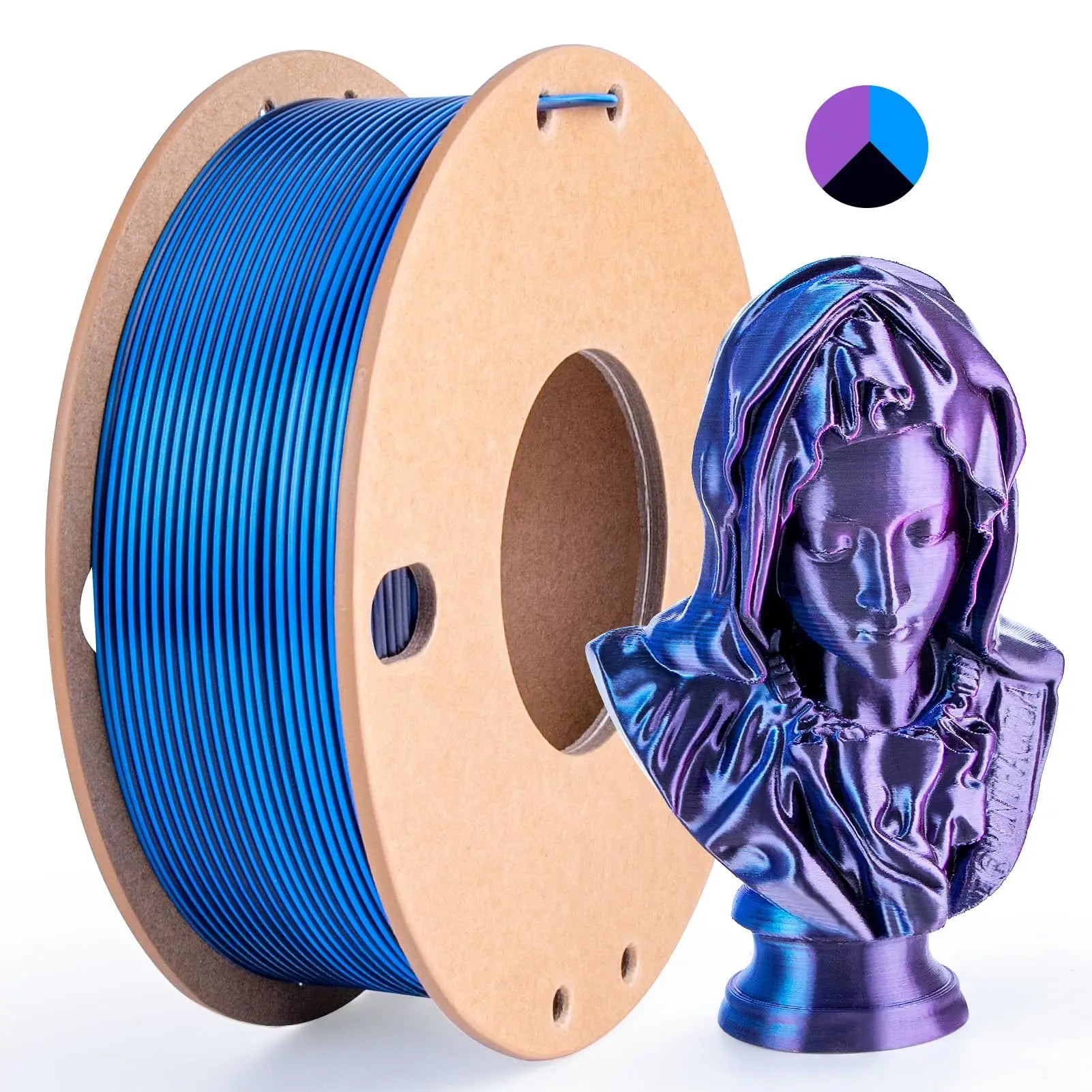 Three color PLA silk filament 250g 1.75mm