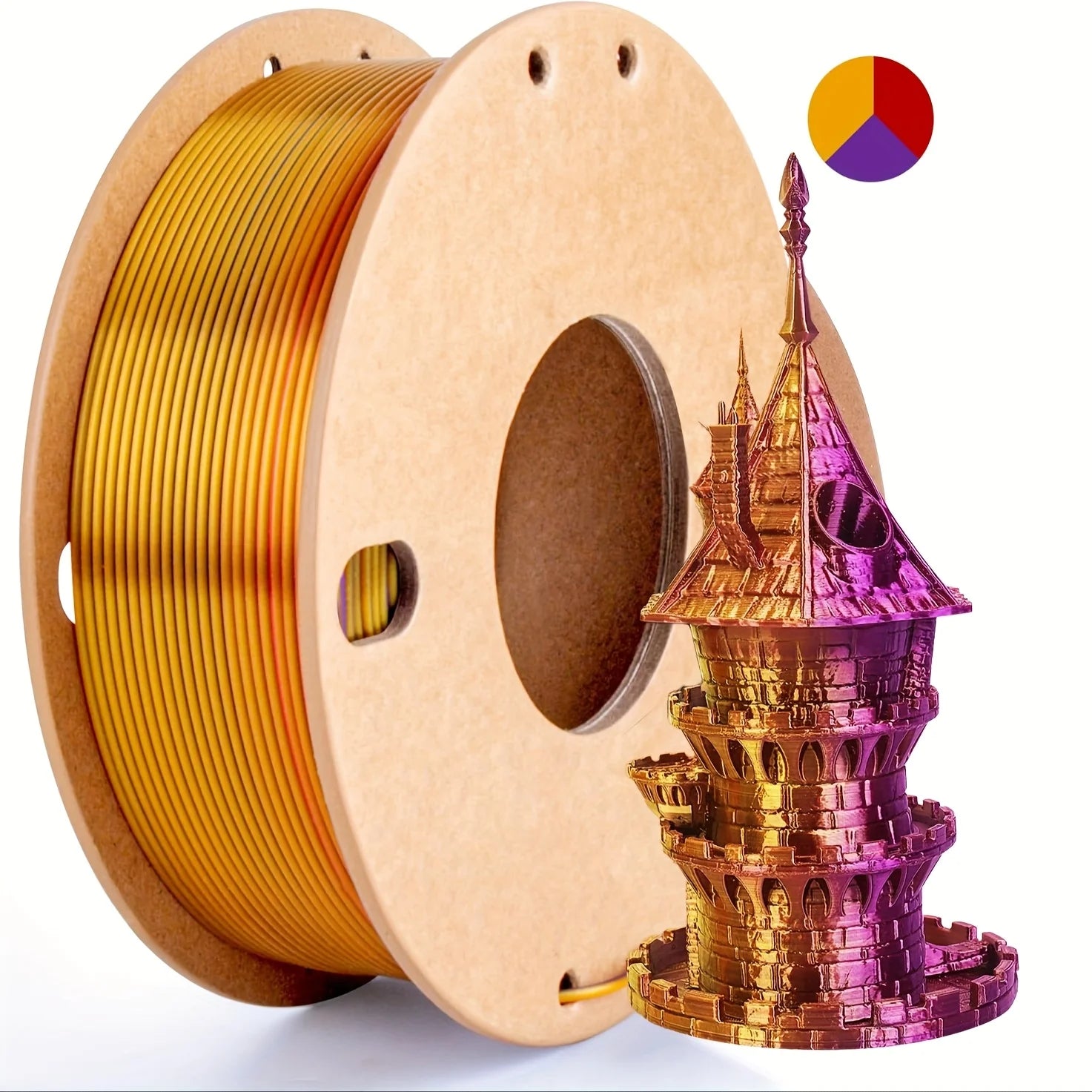 Three color PLA silk filament 250g 1.75mm