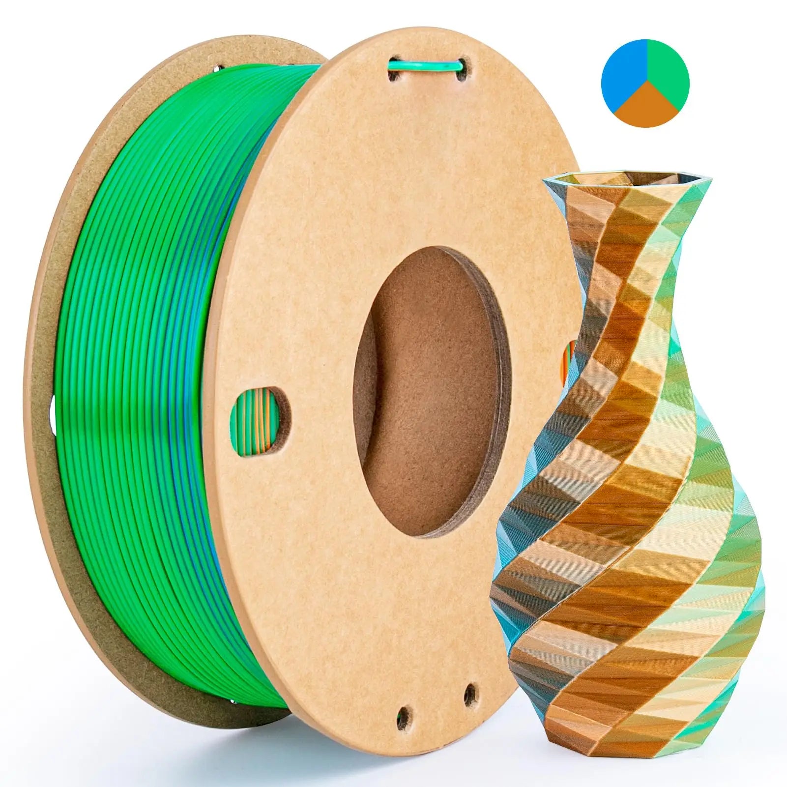 Three color PLA silk filament 250g 1.75mm
