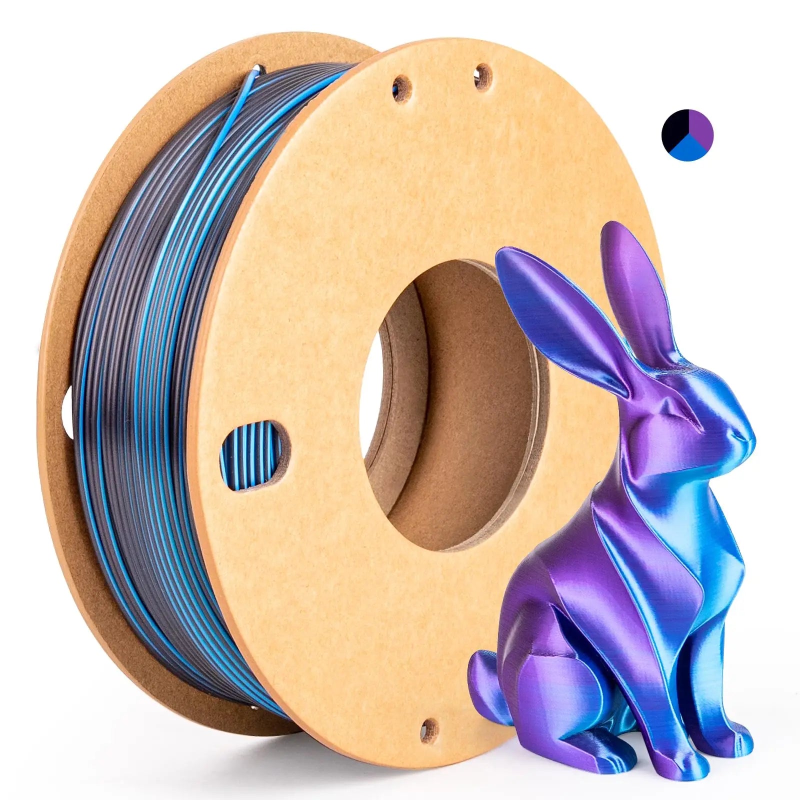 Three color PLA silk filament 250g 1.75mm